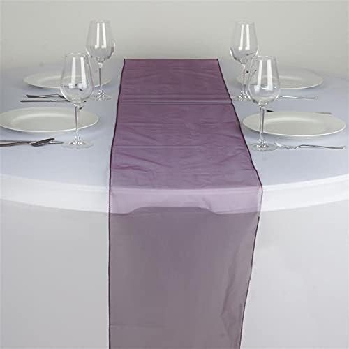 Balsa Circle 14x108 em berinjela de tabela roxa de mesa de casamento de margem de margem de margem de margem