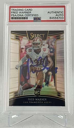 Fred Warner assinou o Autograph 2018 Select Prizm Silver 35 ROOKIE PSA/DNA SLABBADO - Futebol Slabbed ROOKIE CARTS