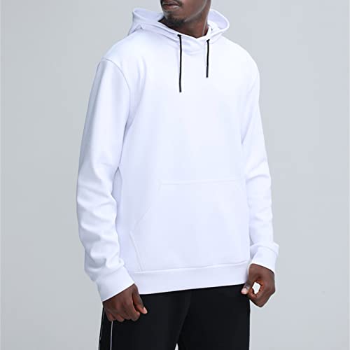 Hoodies de pulôver solto sólido masculino, com moletons com capuz com capuz com capuz de manga comprida com bolso de kanga