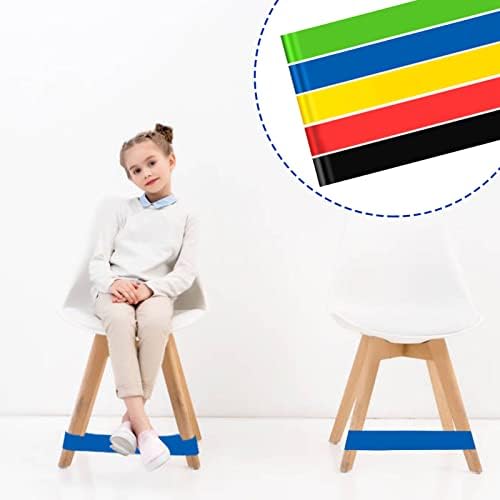 Bandas de cadeira de 10 PCs para crianças, bandos de borracha de móveis de aula flexíveis para crianças com pés inquietos, faixas de pé para cadeiras e mesa da sala de aula, ideal para TDAH, autismo, hiperatividade