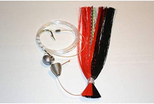 Blue Water Candy 0 Ballyhoo Rig com linha mono de 130 libras, tamanho 8/0