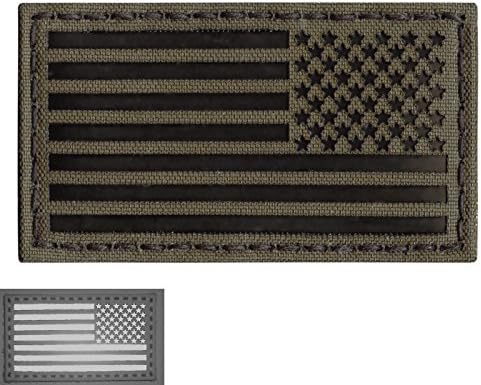Ranger Green infravermelho Ir EUA American Reverted Flag 3.5x2 IFF Moral Touch Touch Fixer Patch