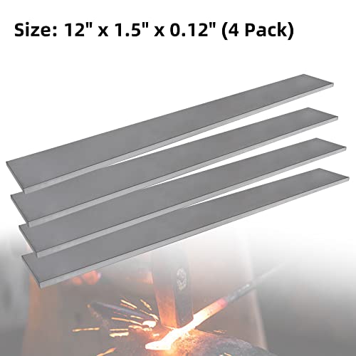 CIPOOH 4PACK 1095 FLASHO DE AÇO PLATE, barras de aço plano para fabricação de facas DIY, aço de alto carbono de alto carbono -A faca perfeita que faz aço para uso profissional e hobbyista