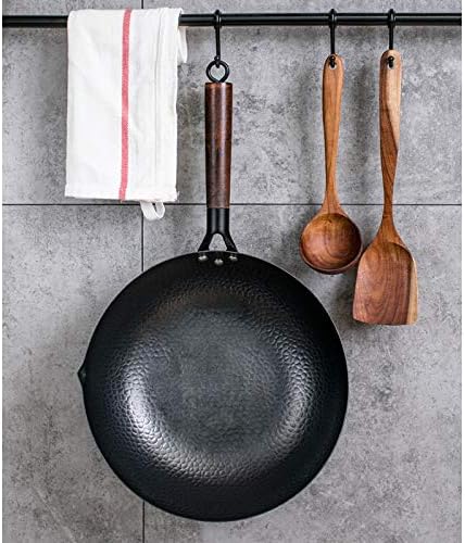 Shypt ferro wok wok panela tradicional wok wok não bastão panela não revestida