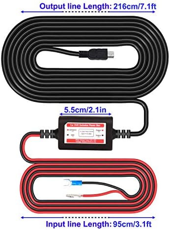 Kit de arame hardwire de câmera de traço de gebildet, kit de fio duro de fios rígidos Mini/Micro USB para Dashcam, 12V-24V a 5V Carra de câmera do carro de carro, fusível de carregador, ATO/ATC/ACN MINI/ACZ Micro2, 11,6V Proteção de dreno de bateria real