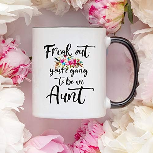 Younique Designs surte, você será uma caneca de anúncio da gravidez da tia, 11 onças, branco