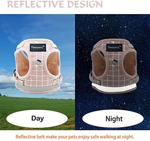 Duocpets Soft Mesh Kitten Puppy Harness com coleira conjunta ajustável Curness de colete de fuga de escape para cães gatos