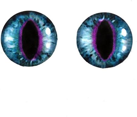 16 mm de vidro azul e roxo gato ou conto de fadas Olhos de dragão Cabochons para esculturas de taxidermia de boneca de arte de