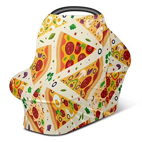 Capas de assento de carro para bebês peças de pizza deliciosas capa de enfermagem de artes de enfermagem capa de