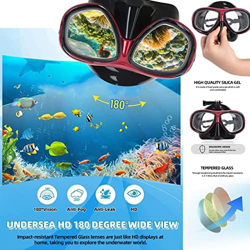 Equipamento de mergulho míope para adultos juventude, conjunto de snorkel de silicone de topo seco