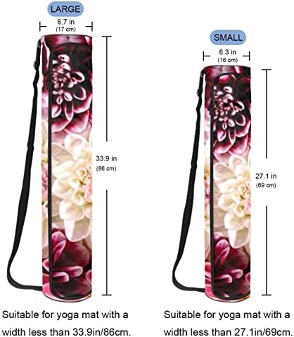 Ratgdn Yoga Mat Bag, Dahlia Flowers Exercício TATO DE YOGA MAT CORRIER Full-Zip Yoga Mat de transporte