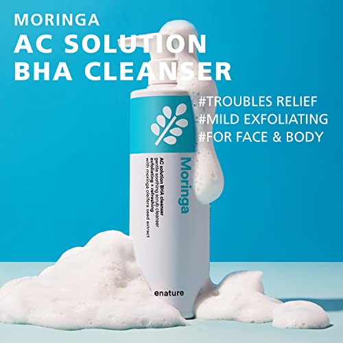 Limpador de soluções de Moringa AC Enatura - esfoliando o rosto e a lavagem do corpo para a acne - alivia os problemas
