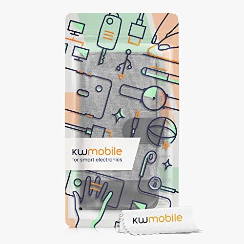 Caixa da carteira Kwmobile Compatível com Xiaomi Mi 11i / Poco F3 - Case Fabric e Faux Leather Phone Tampa - Cinza / Preto