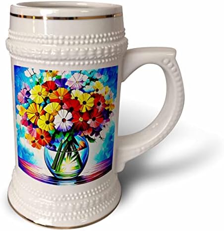 3drose elegante e excelente composição de flores em uma tigela de vidro redonda. - 22 onças de caneca