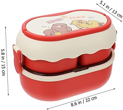 UPKoch Kids Bento Box Boxes Box Bento Box dividido Caixas de recipiente de almoço portátil- armazenamento de alimentos de camada portátil para viagens em casa escritório vermelho acampamento de armazenamento de acampamento de contêineres de armazenamento