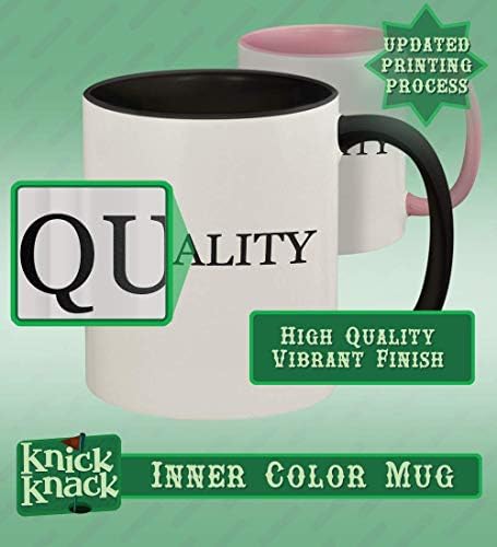 Presentes de Knick Knack #caryophylin - 11oz Hashtag Ceramic Colored Handle and Inside Coffee Cup Cup, preto