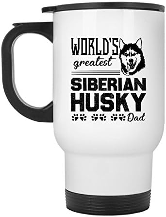 Caneca de viagem do pai husky siberiano, design de caneca de café