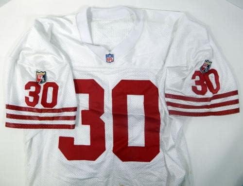 1995 San Francisco 49ers #30 Jogo emitiu White Jersey 44 DP30185 - Jerseys usados ​​na NFL não assinada