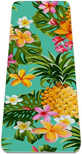 Siebzeh Tropical Pineapple Folhas Florais Padrão Premium Premium de Yoga MAT MAT ECO AMICIAL DE RORBO