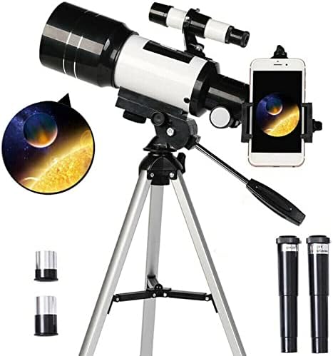 Telescópio astronômico de Aniuxiaoge com tripé para adultos e crianças, abertura de 70 mm 300mm Focal Professional Zoom Outdoor HD 150X Telescópio refrativo para assistir a lua de espaço profundo