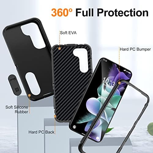 Caso Galaxy S23 para homens, Idweel Proteção pesada Proteção à prova de choque Anti-arranhão Slim Fit Protetive Protetive Durável