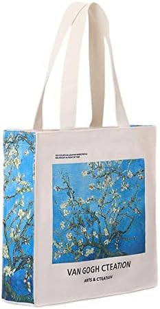 Lz Canvas Tote Bag estético Projeto original Pintura a óleo Arte para mulheres Girl reutilizável Saco ecológico