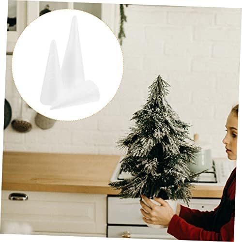 Yarnow 15pcs Cone de espuma Forma de espuma Christmas Cones Shapes Cone Cone Craft mesa branca decoração de decoração branca