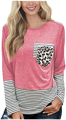 Shusuen Women Christmas Prinha de manga longa Swearwear solto de outono/inverno Round pescoço Pullover acolchoado Tops casuais