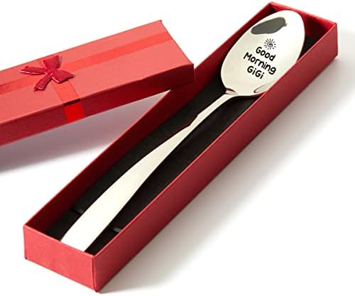 Idéias de presentes de gigi, bom dia Gigi Spoon Gravado em aço inoxidável presente, presentes de colher de novidade para mulheres