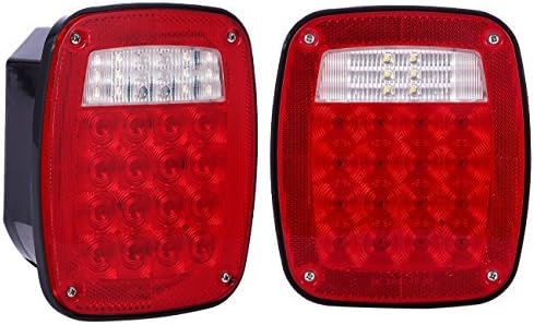 VOUKE 38 LED 12V RURA DE TRAÇÃO DE CAIDO UNIVERSAL LIMPENAGEM DE VOLTA LUZES PARA TRAILER DE CURCHING ETC, Lâmpadas montadas de 12V,