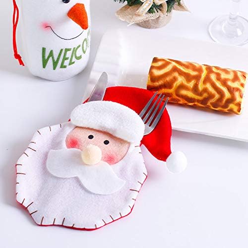 VPANG 5 PCs Calhas de cozinha Suitores de talheres bolsos de Papai Noel Facas de Facas de Forks de Fifra para Festas para Festas Decoração