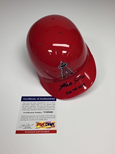 Matt Shoemaker assinou o Mini Capacete de beisebol Angels Teme The Beard PSA - Mini capacetes MLB autografados