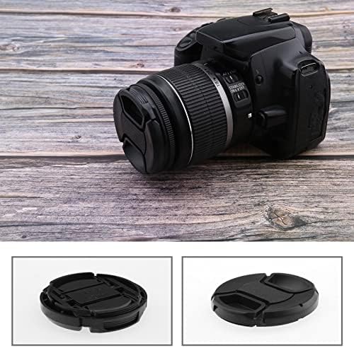 3pcs lente tampa de tampa de substituição compatível com lentes de 43 mm de plástico lente dslr acessórios de câmera de proteção de proteção preto