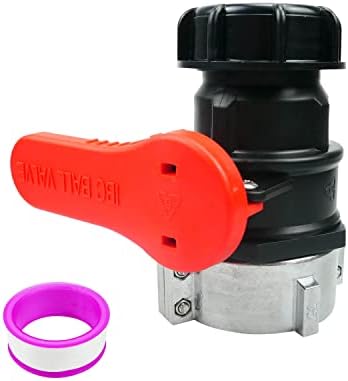 Válvula de esfera do adaptador de tocador IBC de 75 mm, 2,95 Adaptador de rosca grossa da válvula de tampa da bola para contêiner de líquido de água NPT DN50 Pesado