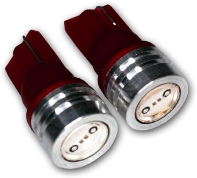 TuningPros LedHBI-T10-RHP1 Indicador de feixe alto lâmpadas LED BULBS T10 CUDELA, LED de alta potência Red 2-PC Conjunto