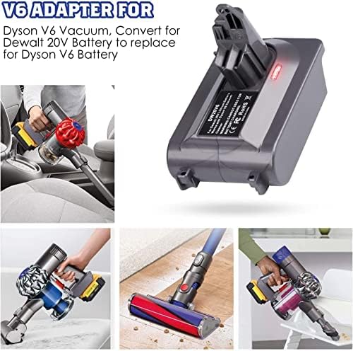 Adaptador TPDL para Dewalt 20V Battery Converter para Dyson V6 Vacuum Cleaner Substitua para DC62 DC59 DC61 DC72 SV03 SV04