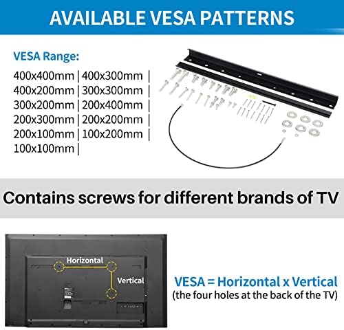 Montagem de TV sem drywall para TVs de 13-55 polegadas, sem suporte de parede de tv max vesa 400x400mm até 100 lbs ajustes universais mais LED LCD Plasma plana/curva TVs e monitores