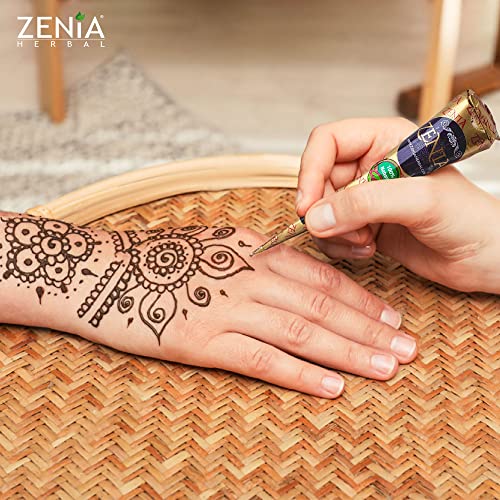 ZENIA Natural Temporary Tattoo Paste Cone | Pintura de arte corporal indiana Tatuagens sardas | 25g cone