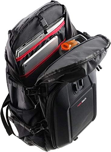 Navitech Action Camera Backpack e Red Storage Case com cinta de tórax integrada - Compatível com Dragon Touch 1080p