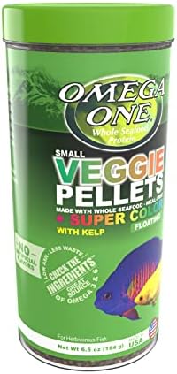 Omega One Super Color Veggie Kelp 3mm Pellets flutuantes, contêiner de 6,5 oz