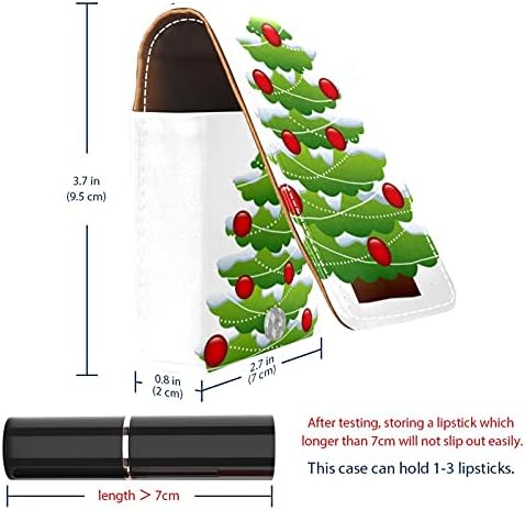 Merry Chrismas Tree Lip Gloss Selder Lipstick Case de maquiagem portátil Bolsa de viagem Case de batom de batom com