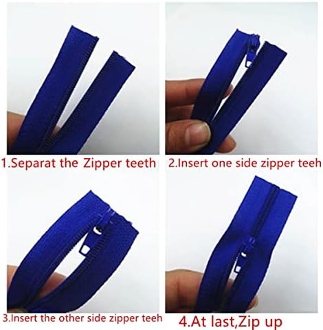 Queenbox 3 100pcs Zipper de metal Pull Slider Cabeça, Fix Zipper Repair Kit para roupas Nylon Coil Auto Lock, cinza
