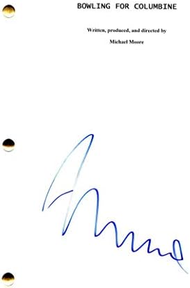 Michael Moore assinou autógrafos - boliche para Columbine Full Movie Script - Sicko, Fahrenheit 9/11, onde invadir o próximo, Michael Moore em Trumpland, Donald Trump, planeta dos humanos, Fahrenheit 11/9