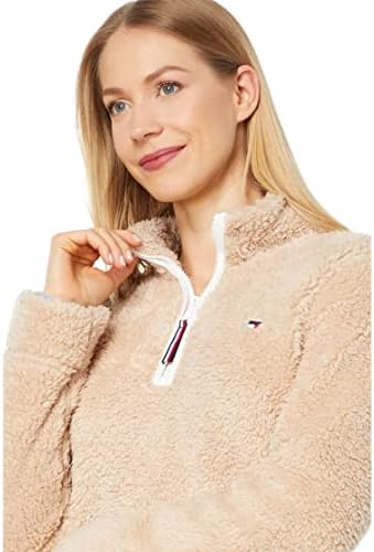 Tommy Hilfiger feminino Sherpa Zip Hoodie