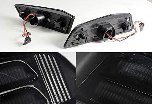 EPARTS NOVO PAR BLACK BLAT BLANCO LED LED FRONTAÇÃO LIMPELAÇÃO LATERAL DE RECULADORES FIXA PARA 2003-2007 INFINITI G35