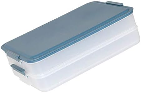 Hemoton Reutilable Packable Bosco de Bolinho Contêineres de Alimentos Organizador de Bins Dumpling Caixa de Bins com tampas para a geladeira azul