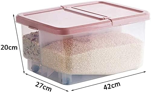 Recipiente de armazenamento de alimentos Sogudio Caixa de armazenamento de caixa de armazenamento Plástico Rice separado Rice Caixa de armazenamento de arroz de cozinha caixa de armazenamento de arroz selado caixa de armazenamento Caixa de armazenamento de arroz