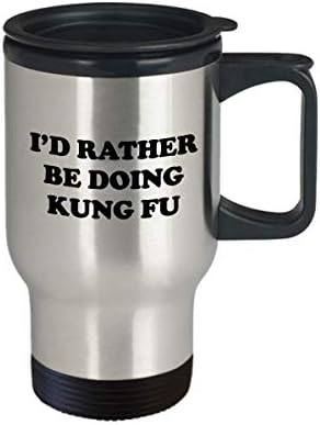 Presente engraçado de kung fu - caneca de viagem kung fu - presente kung -fu - eu prefiro fazer kung fu fu