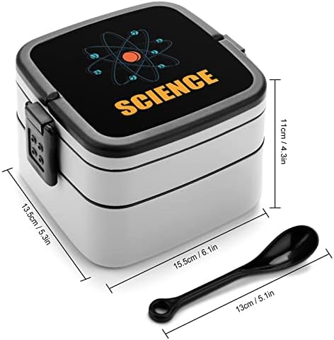 Science Double Packable Bento Lunch Box Recainer para viagens de piqueniques escolares