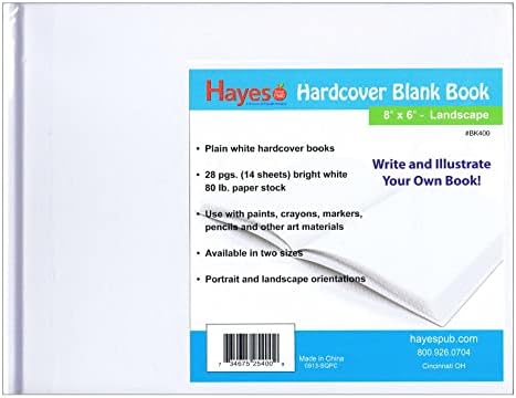 Flipside Hayes Plain White Blank Claver Livro, 28 páginas/14 folhas, 8 x 6